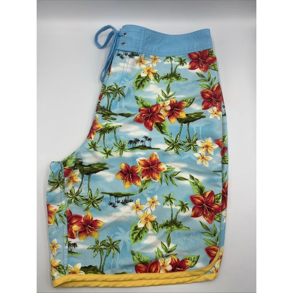100% Wet Mens Floral Swimming Trunks Size 14 9